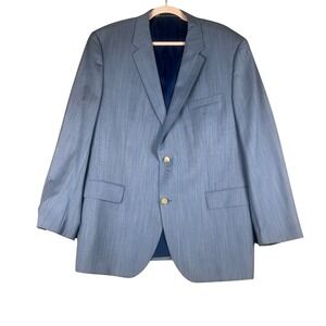 Hugo Boss Mens 48R Blue Virgin Wool 2 Button Blazer Sport Coat Jacket Turkey